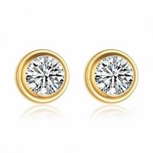 Cartier Diamants Legers DE Earrings in 18K Yellow Gold With 1 White Diamond